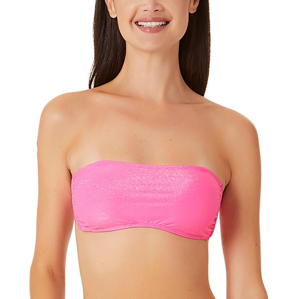 California Waves Juniors Womens Metallic Bandea Bikini Swim top