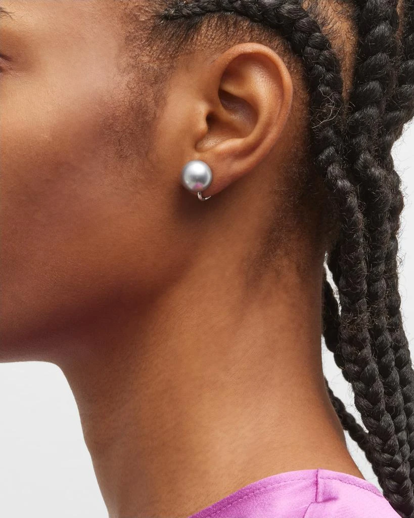 BELPEARL 18k White Gold Tahitian Pearl Earrings 2