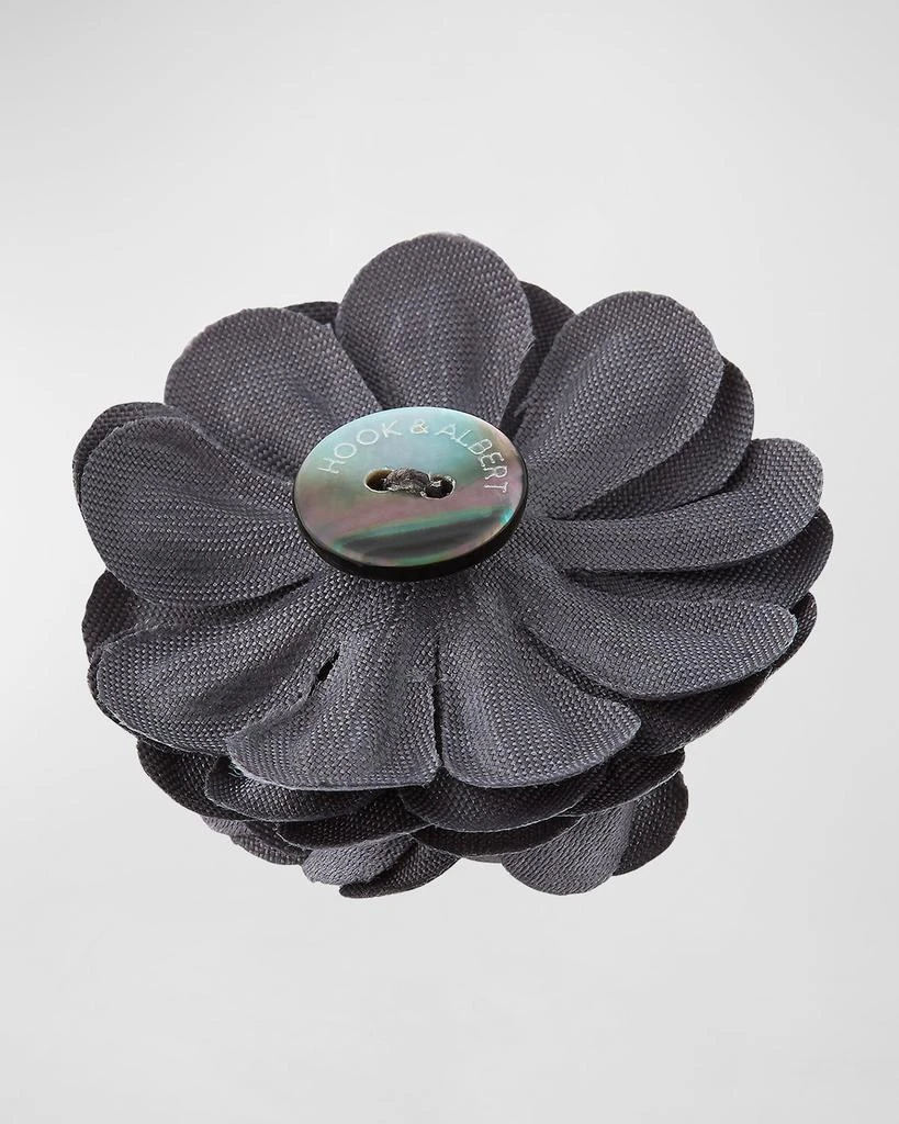 Hook + Albert Satin Dahlia Flower Lapel Pin 2