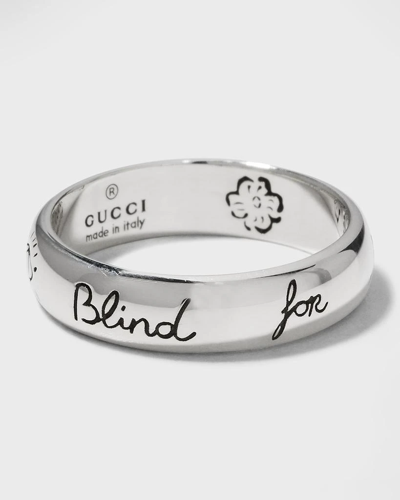 Gucci Blind for Love 5mm Sterling Silver Band Ring 1