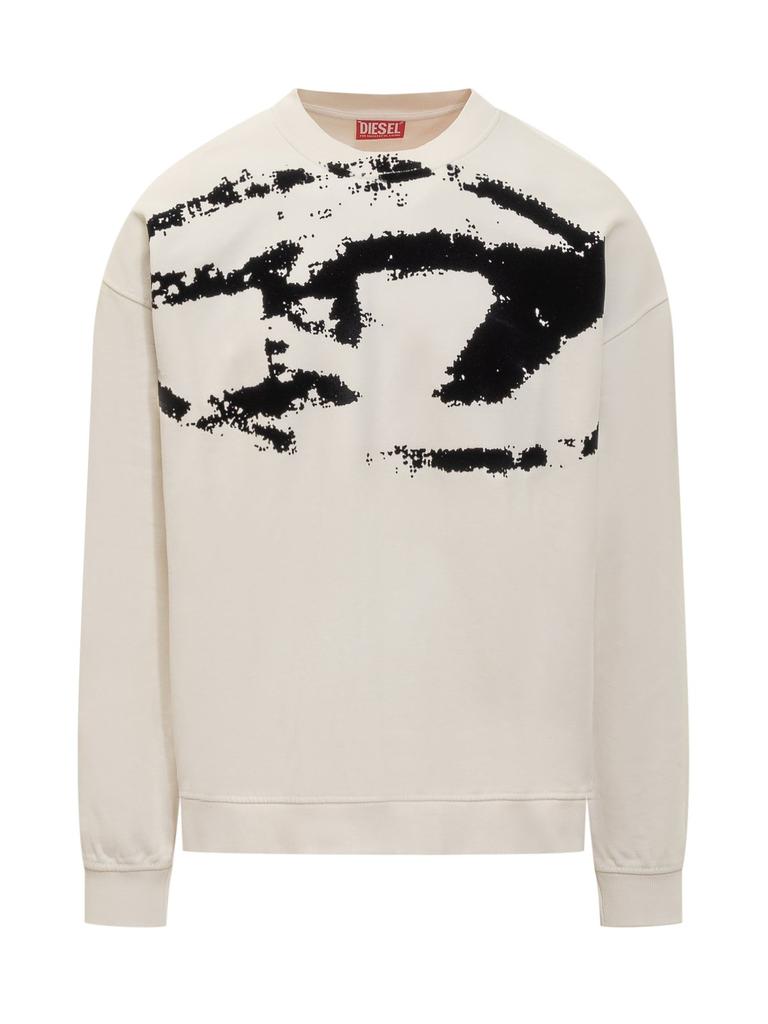 Diesel Diesel S-Boxt-N5 Distressed Flocked Logo Sweatshirt