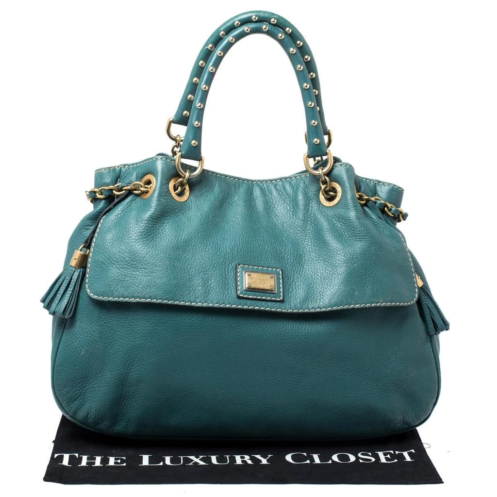Dolce & Gabbana Dolce & Gabbana Green Leather Miss Charlotte Satchel 9