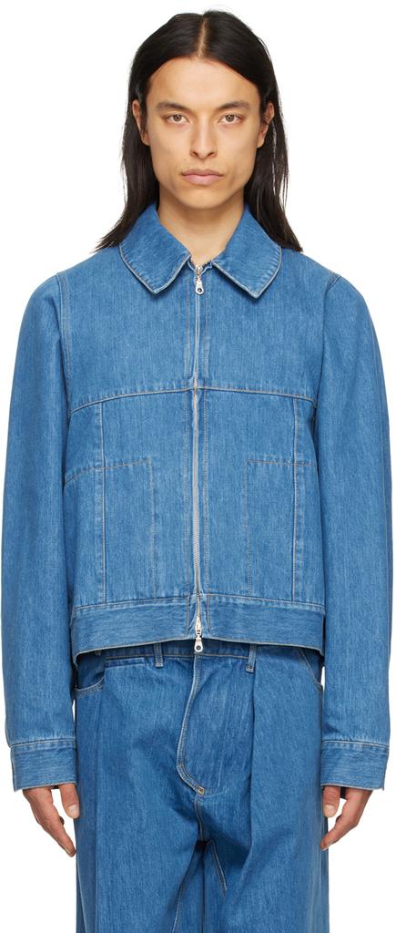 Bianca Saunders Blue Bowl Denim Jacket