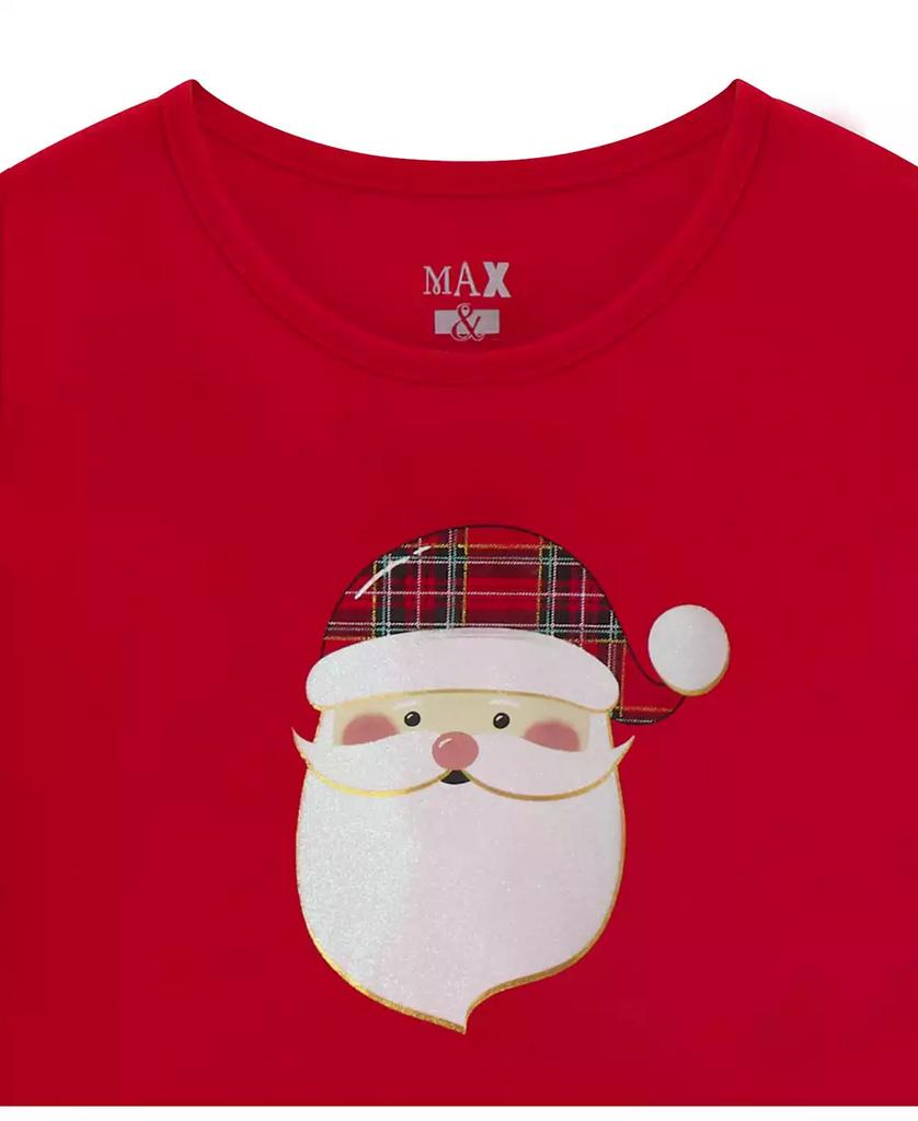 Max & Olivia Girls Holiday Plaid 2pc Pajama Set