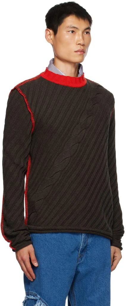 Edward Cuming Brown & Red Contrast Sweater 2