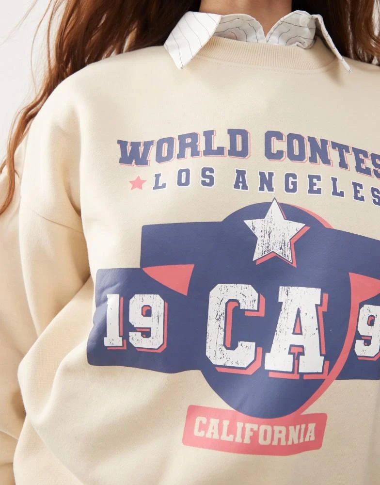Daisy Street Daisy Street oversized natural sweatshirt with 1992 graphic 3