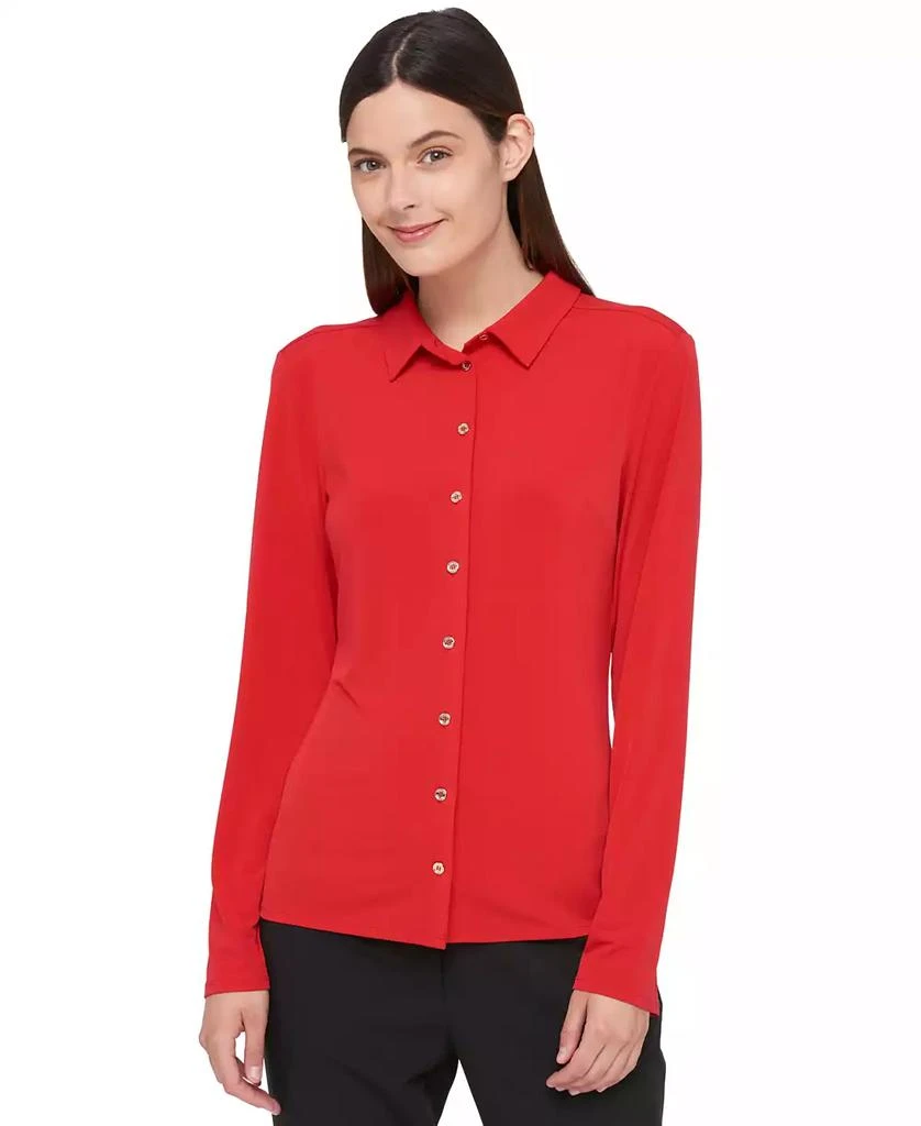 Tommy Hilfiger Women’s Point-Collar Blouse 1