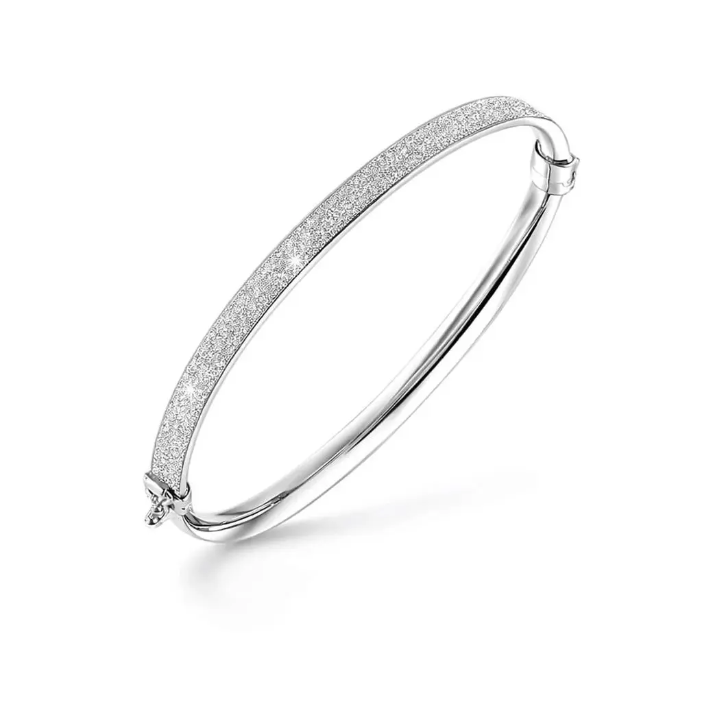 Gold & Honey Gold & Honey - Women's Glitter Hinged Bangle Bracelets