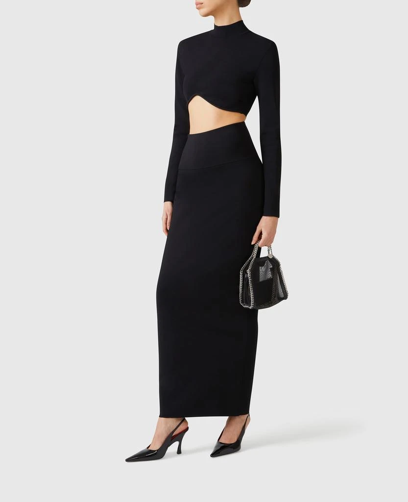 Stella McCartney Stella McCartney - Miracle Compact-Knit Midi Skirt, Woman, Black, Size: L 1
