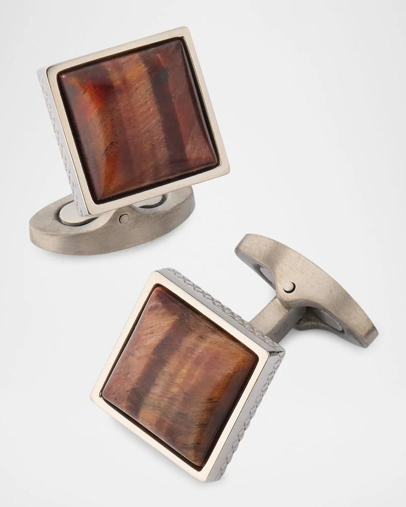 Tateossian Men
s Red Tiger Eye Polished Dome Cufflinks