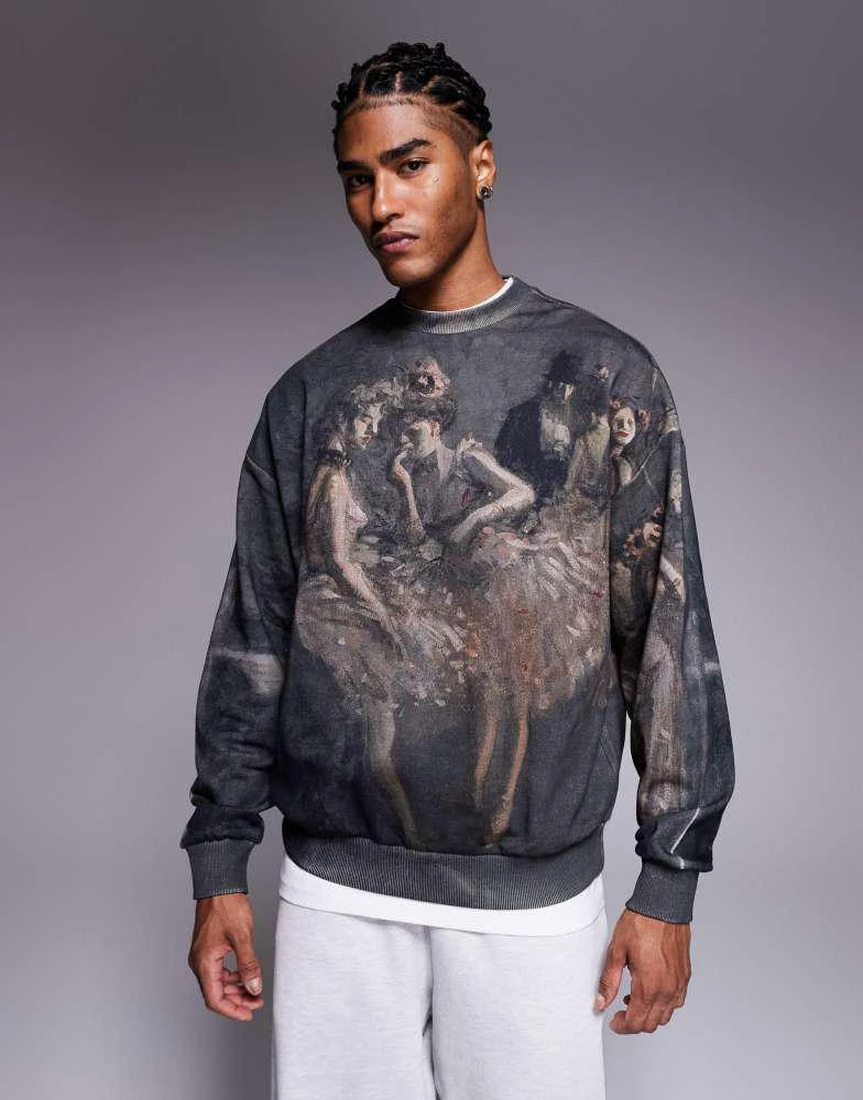 Hugo Red HUGO RED Dabusi all over print oversized sweatshirt in multi 1