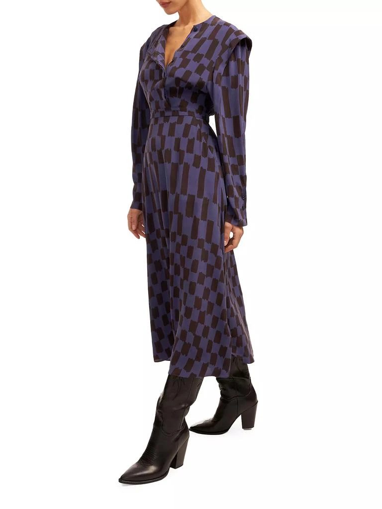 Equipment Rianne Silk Checkered Midi-Dress 5