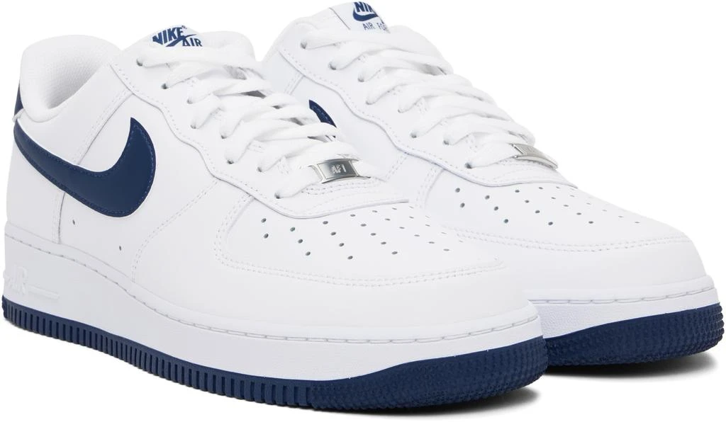 NIKE White & Navy Air Force 1 '07 Sneakers 4