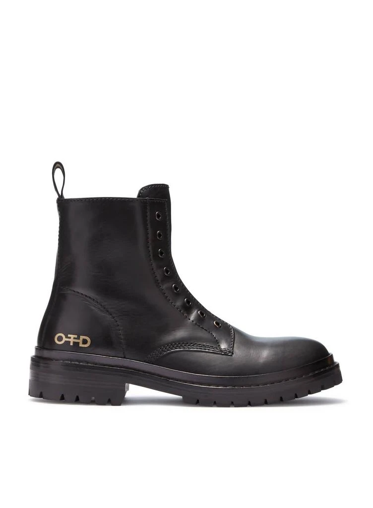 ON THIS DAY Women's Laceless Leather Combat Boots In Black 2