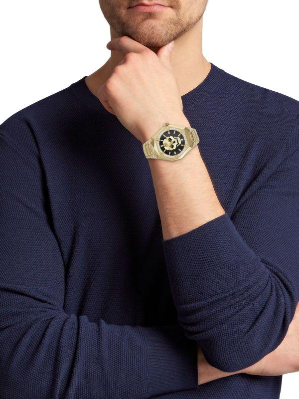 Philipp Plein The Skull IP Goldtone Stainless Steel & Crystal Bracelet Watch/45MM