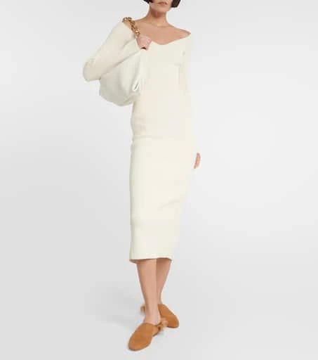 Khaite Otto shearling-trimmed suede mules 2