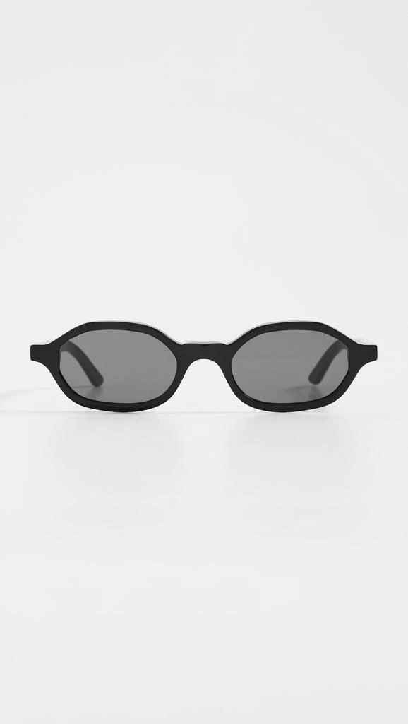 Illesteva Munich Black Sunglasses with Grey Flat Lenses 1