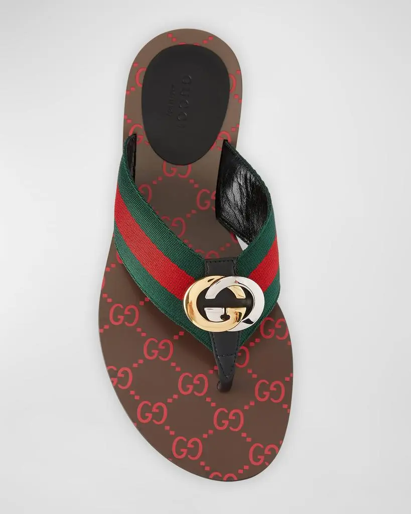 Gucci Kika Web Thong Sandals - Shoes - Free Shipping  display picture 2