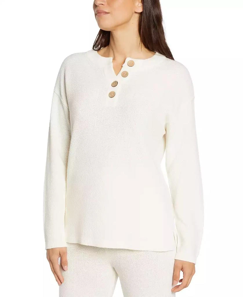 Three Dots Women's Parma Henley Long-Sleeve Top 6