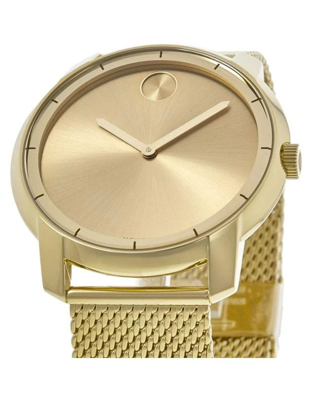 Movado Movado Bold Yellow Gold Tone Mesh Steel Band Men's Watch 3600373 2