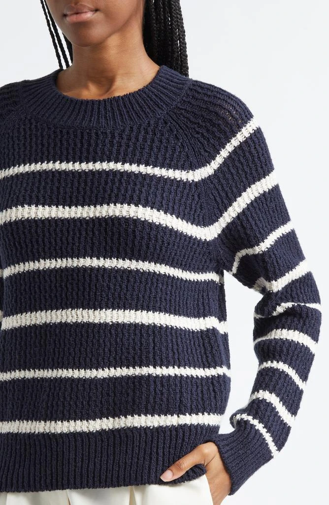Vince Rib Stripe Crewneck Sweater 4