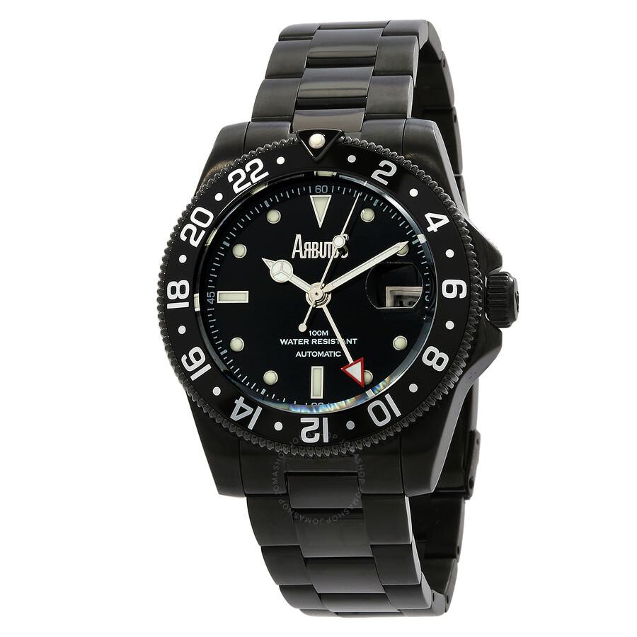 Arbutus Wall Street GMT Automatic Black Dial Men's Watch AR1806BBS