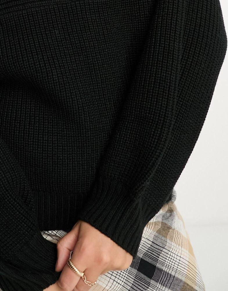 Monki Monki Libby high neck jumper in black 4