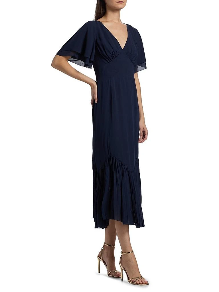 Salvia Pleated Ruffle Midi-Dress  On Sale Now with Up to 25% Off |  Discover Exclusive Deals & Savings at BeyondStyle  Authentic Reformation  pleated|women's apparel|contemporary|women's|dresses|short sleeve|midi-length|conscious  materials|v-neck ...