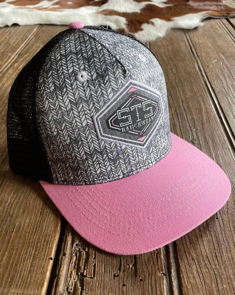 STS Ranchwear Women's Herringbone Cap In Pink 1