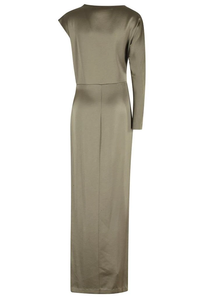 chinese dress ladies Kona Strapless Pleated Bust Satin Maxi Dress Sage Selfie Leslie