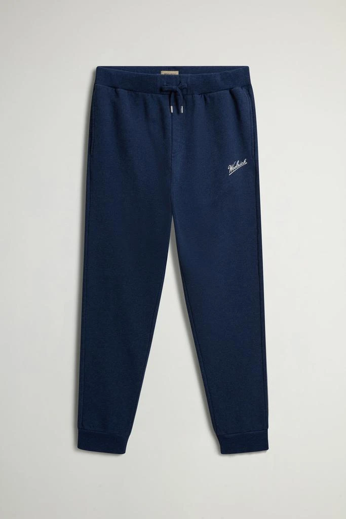 Woolrich Pants in Pure Cotton Mouliné Fleece - Men - Blue 4