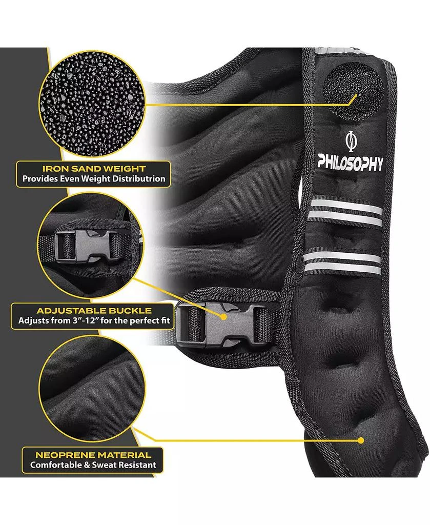 Philosophy Gym Weighted Workout Vest 10 LB, Strength Training Fitness Body Weight Vest 5