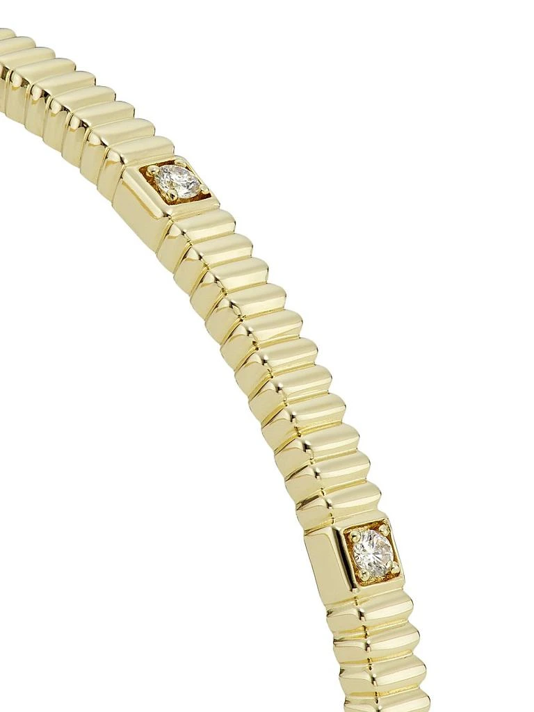 Saks Fifth Avenue Collection 14K Yellow Gold 
0.16 TCW Diamond Fluted Bangle 4