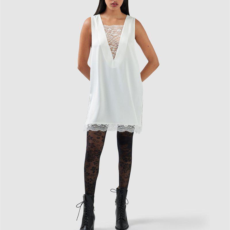 Belle & Bloom After Party Lace Mini Dress Off-White