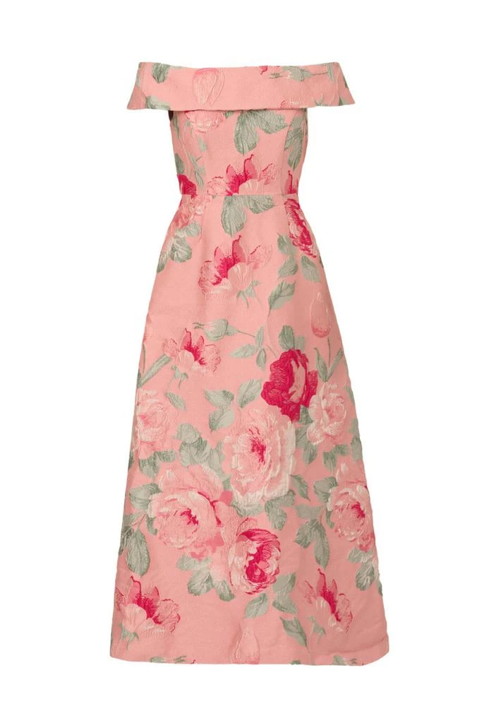 black fitted peplum dress Multi Colored Plus Size Floral Jacquard Short Fit And Flare Dress main image 1