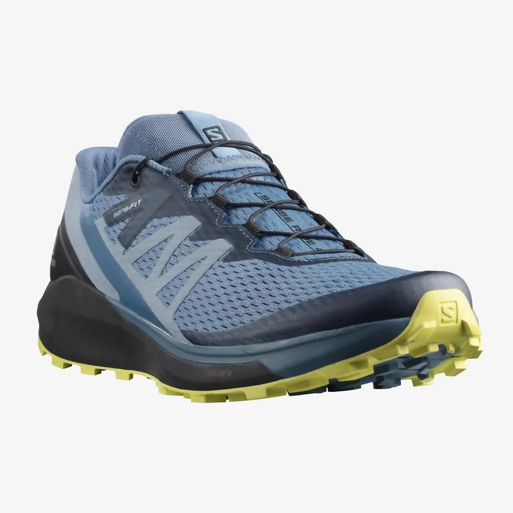 Salomon Men's Sense Ride 4 Trail Running Shoe - Medium/d Width In Copen Blue/black/evening Primrose 4