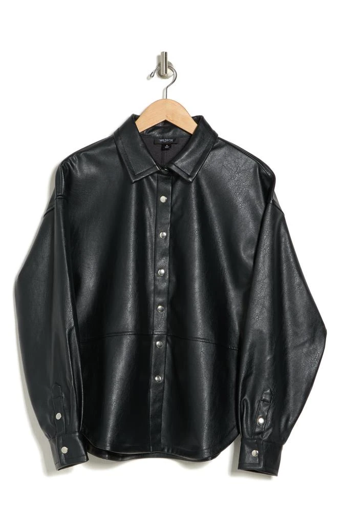 Wildfox Oversize Faux Leather Shirt Jacket 3