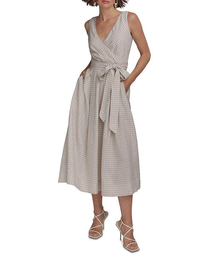 【Donna Karan New York】Straight-Neck Chiffon-Sash Gown Donna Karan Straight-neck Chiffon-sash Gown in Natural | Lyst