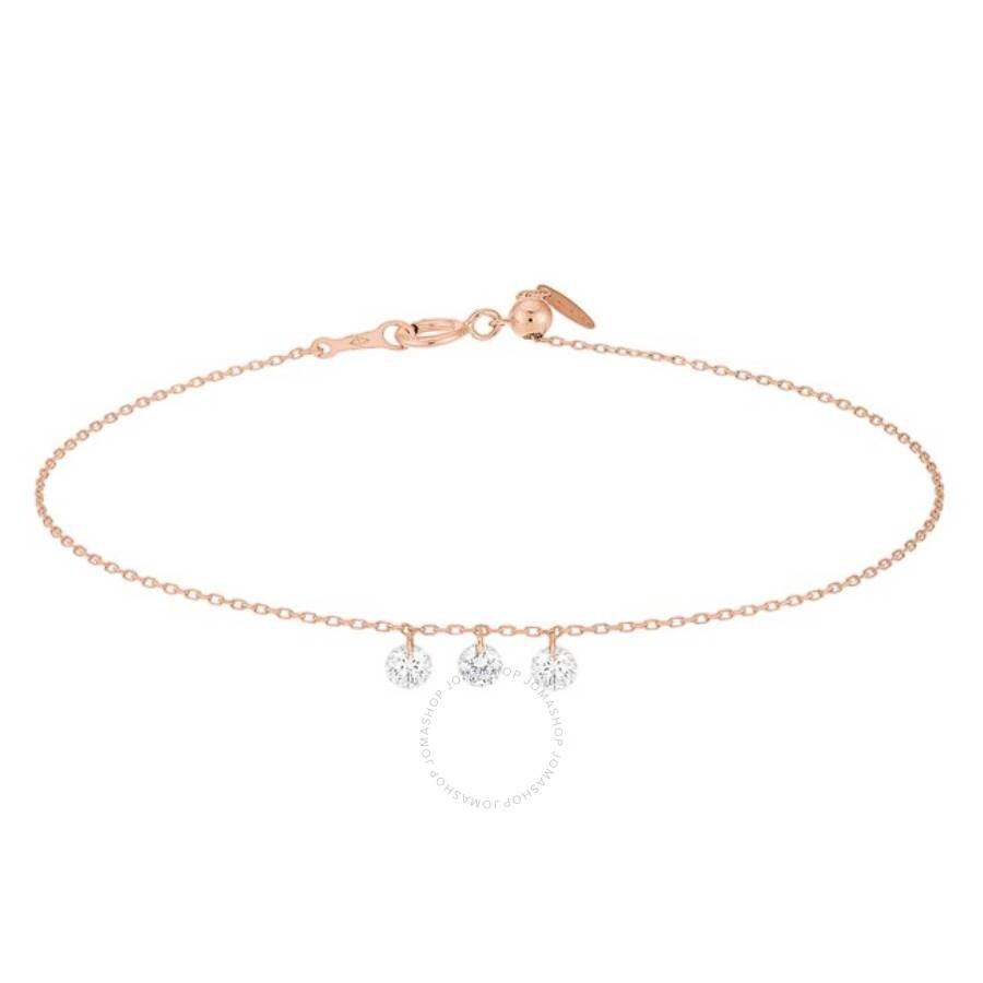 Persée Danae 18k Rose Gold Suspended 3 Diamond Bracelet