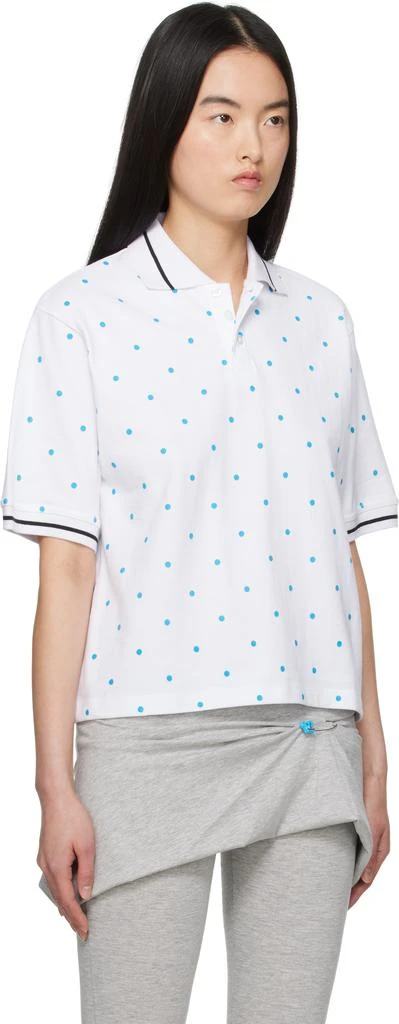 Ashley Williams White Polka-Dot Polo 2