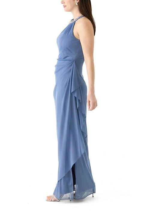 Alex Evenings Evenings Womens Long Dress With Beaded Halter Neckline 3