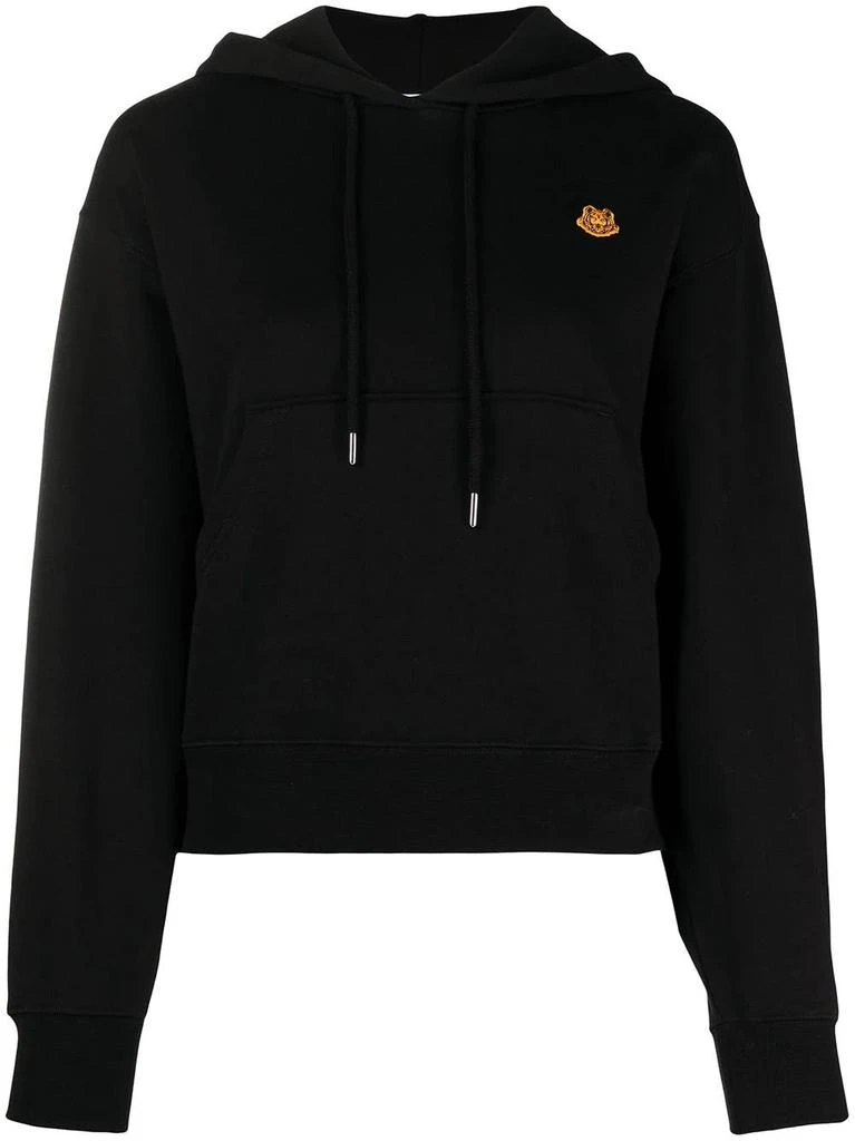Kenzo Black Tiger Crest boxy hooded sweatshirt 1