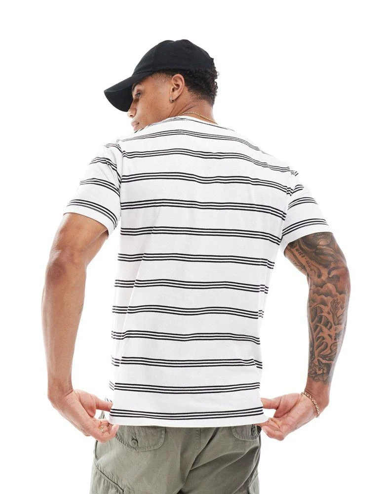 Brave Soul Brave Soul horizontal stripe t-shirt in white & black 2