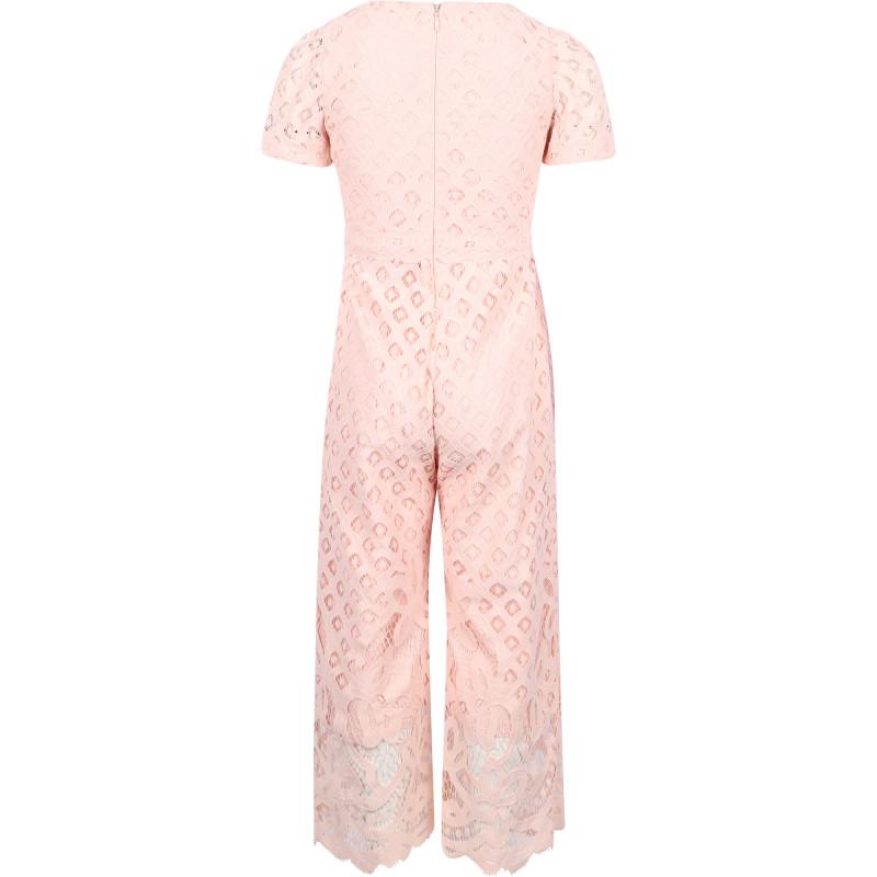 Abel & Lula Openwork long jumpsuit in pink