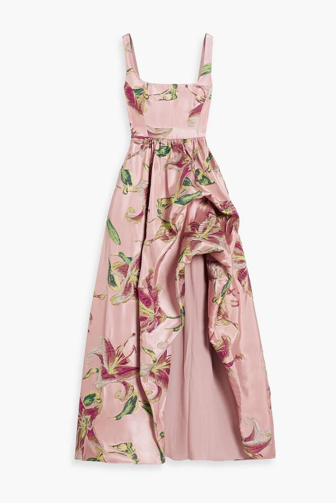 MARCHESA Gathered brocade gown 1