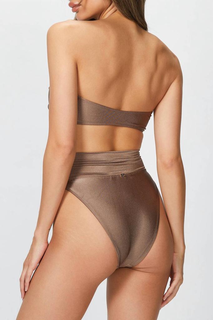 Adriana Degreas SOLID HIGH-LEG STRAPLESS BIKINI SET