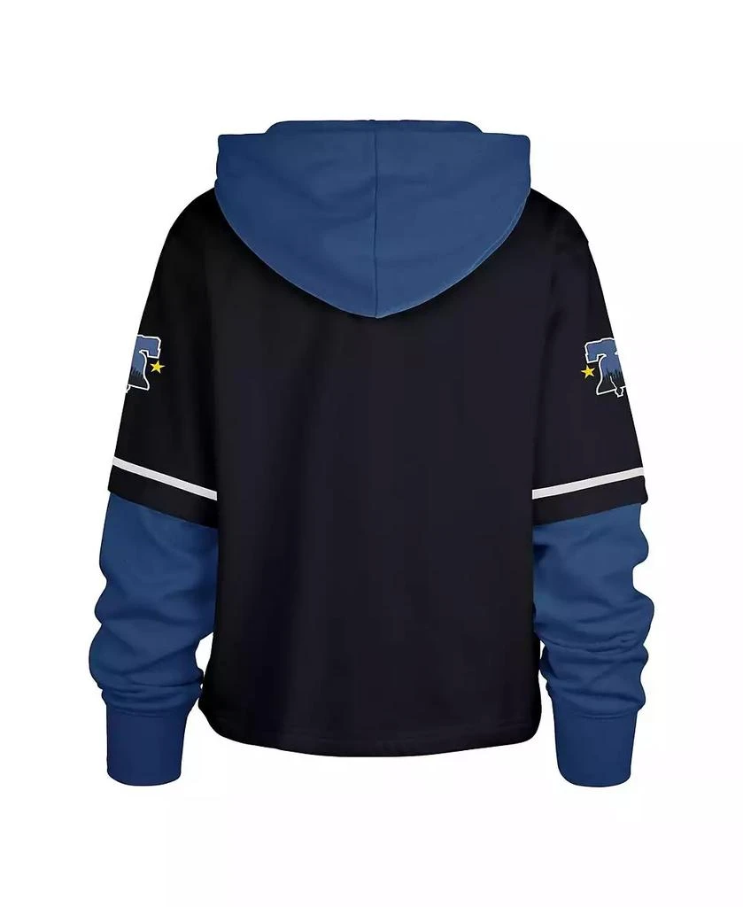 47 Brand Women's Navy Philadelphia Phillies City Connect Shortstop Cropped Pullover Hoodie 3