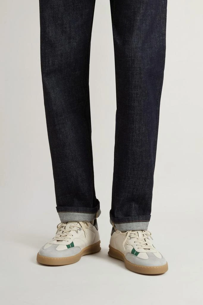 Woolrich Doubleu Tennis Sneakers in Leather with Side Stripes - Men - White 6