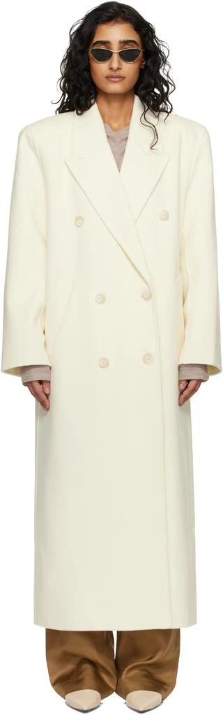 The Frankie Shop Off-White Gaia Double Breasted Coat