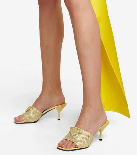 Prada Crystal-embellished satin mules 4